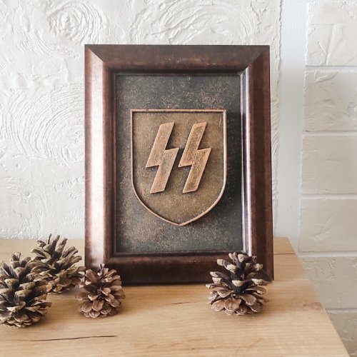 SS Schutzstaffel Framed Desk Ornament 3D SS Symbol - 231