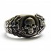 German Skull Ring With Oak Wreath