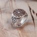 German Ring Black Sun, Sonnenrad and Triquetra Sterling Silver