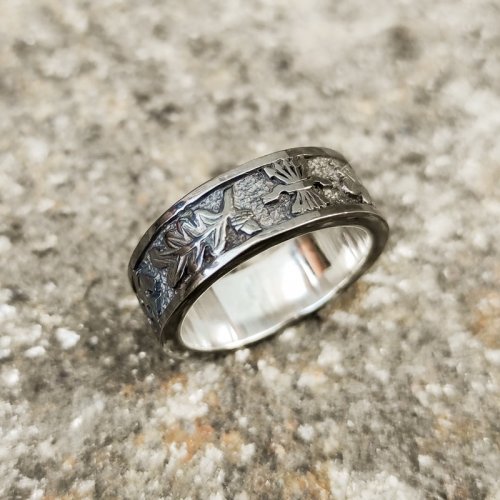 Custom made Nazi band ring - symbols Swastika, Imperial eagle ...