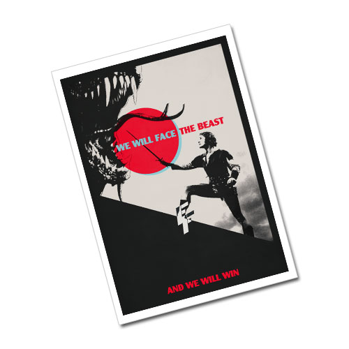 Nazi Propaganda Artwork Greeting Card Postcard - The Beast
