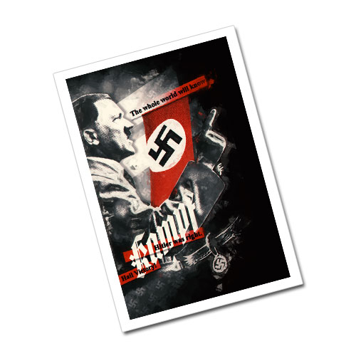 Nazi Propaganda Artwork Greeting Card Postcard - The Whole World Will Know
