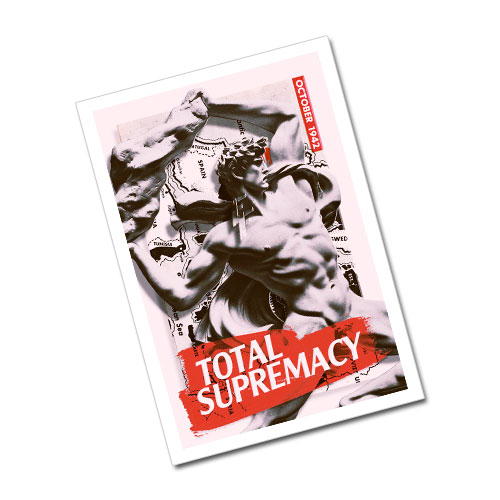Nazi Propaganda Artwork Greeting Card Postcard - Total Supremacy