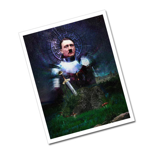 Third Reich Theme Greeting Card Postcard Adolf Hitler - The Knight