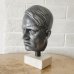 Adolf Hitler Bust Statue Desk Ornament, Polyresin Silver Glossy - White Stone Base
