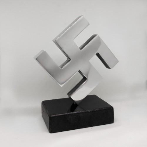 Swastika Statuette 10cm Aluminum Swastika Desk Ornament WWII - granite, polished V2 Swastika Statuette 10cm Aluminum Swastika Desk Ornament WWII - granite, polished V2