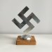 Swastika Desk Ornament 8cm German WWII Swastika Statuette Aluminum, polished