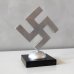 Swastika Statuette 10cm Aluminum Swastika Desk Ornament WWII - granite, matte
