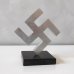 Swastika Statuette 8cm Aluminum Swastika Desk Ornament WWII - granite, polished V2
