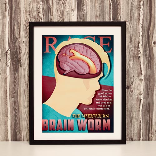 Nazi Propaganda Artwork Framed Poster - Brain Worm