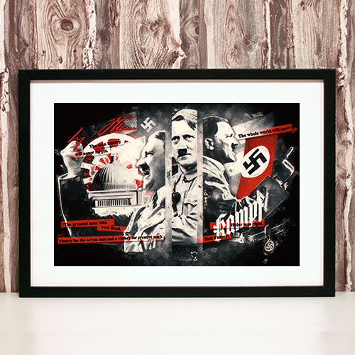 The Greatest Man Who Ever Lived Nazi Propaganda Artwork Framed Poster