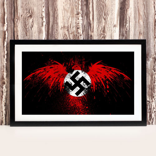 Framed Art Print Swastika Imperial Eagle Third Reich Theme Stylized Framed Poster