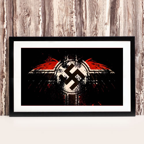 Framed Art Print Swastika Third Reich Theme Stylized Framed Poster
